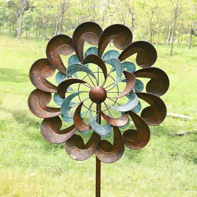 Cyan Oasis-Wind Spinner-Large Weather Vanes Yard Wind Spinner