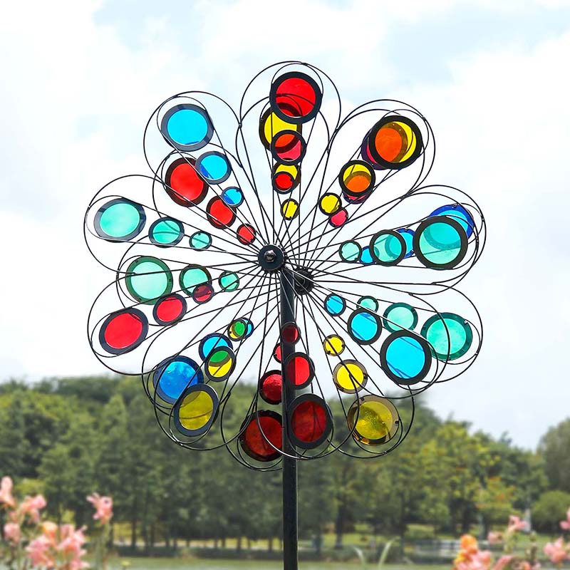 Colorful Acrylic Flower Yard Spinners
