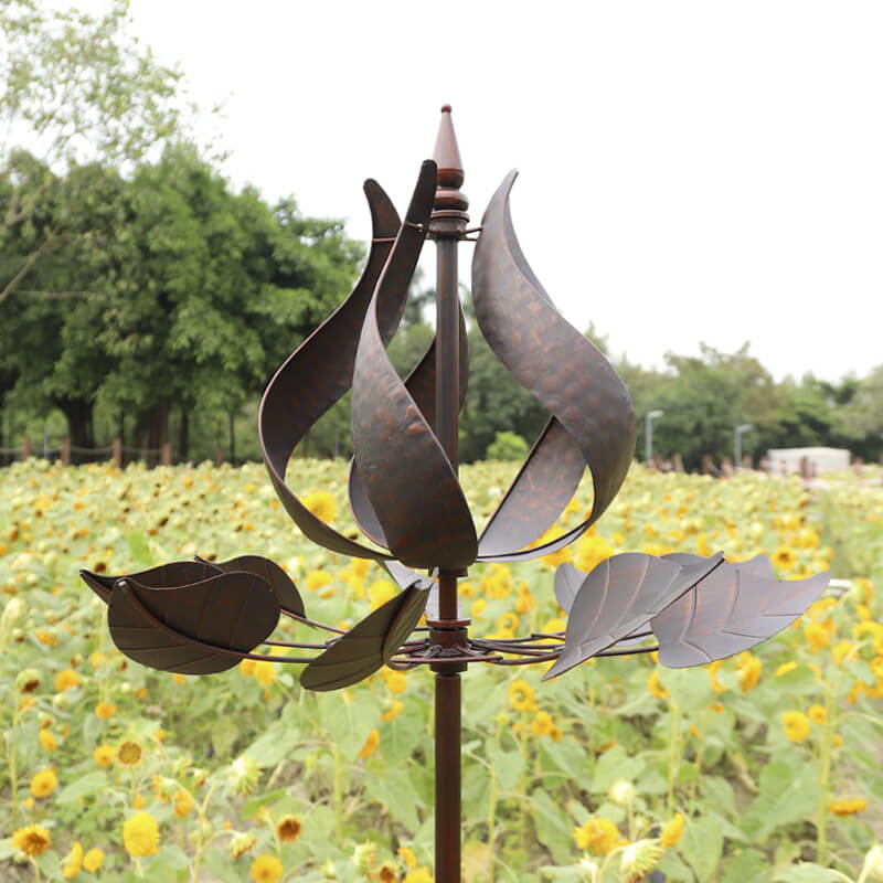 Cyan Oasis-Wind Spinner-Bronze Colored Tulip Wind Spinner