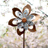 Cyan Oasis-Home &amp; Garden-Bronze and Blue Bauhinia With Tail Wind Spinner