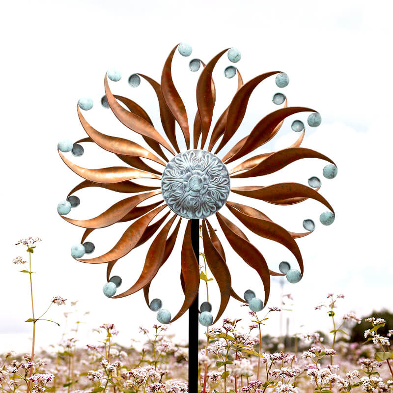 Cyan Oasis-Wind Spinner-Garden chrysanthemum Wind Spinner
