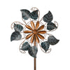 Cyan Oasis-Wind Spinner-Pods and blue leaf Metal Wind Spinner