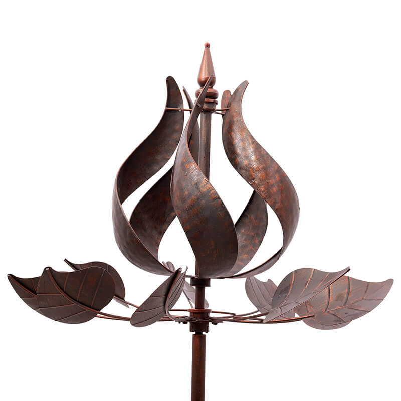 Cyan Oasis-Wind Spinner-Bronze Colored Tulip Wind Spinner