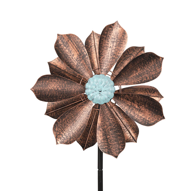 Cyan Oasis-Home & Garden-Retro Bronze Leaf Wind Spinner