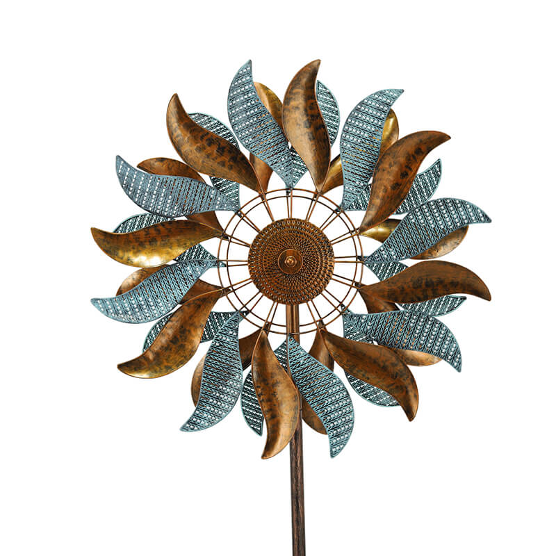 Cyan Oasis-Home & Garden-Classic Double-sided Leaf Wind Spinner