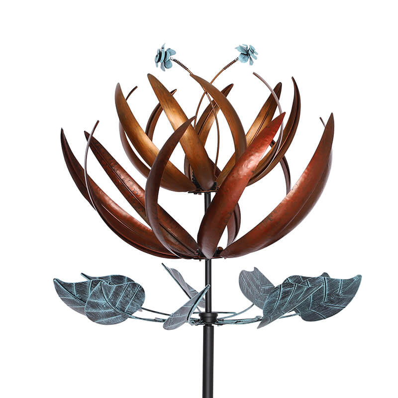 Cyan Oasis-Wind Spinner-Three-dimensional Lotus Wind Spinner