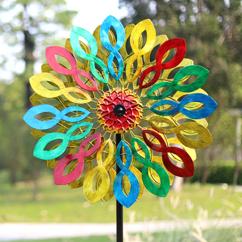 Cyan Oasis-Wind Spinner-Colorful  Figure Eight Wind Spinner