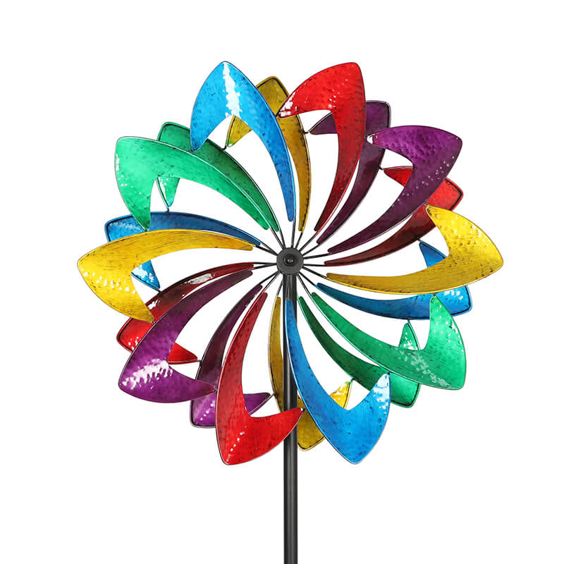 Cyan Oasis-Wind Spinner-Colorful Whirligig Outdoor Wind Spinner
