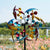 Cyan Oasis-Wind Spinner-Spiral Hexagon Feathers and Discs Wind Spinner
