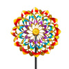 Cyan Oasis--Varicolored Zinnia Flower Large Wind Spinner